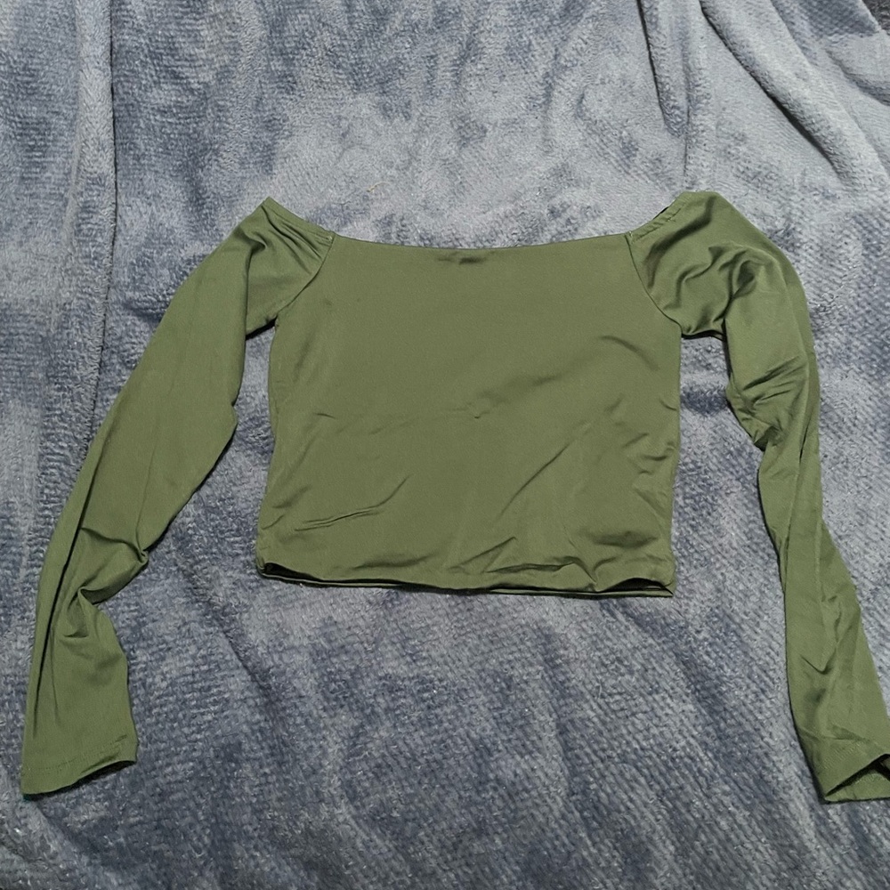 Forever 21 Olive Green Off-Shoulder Top